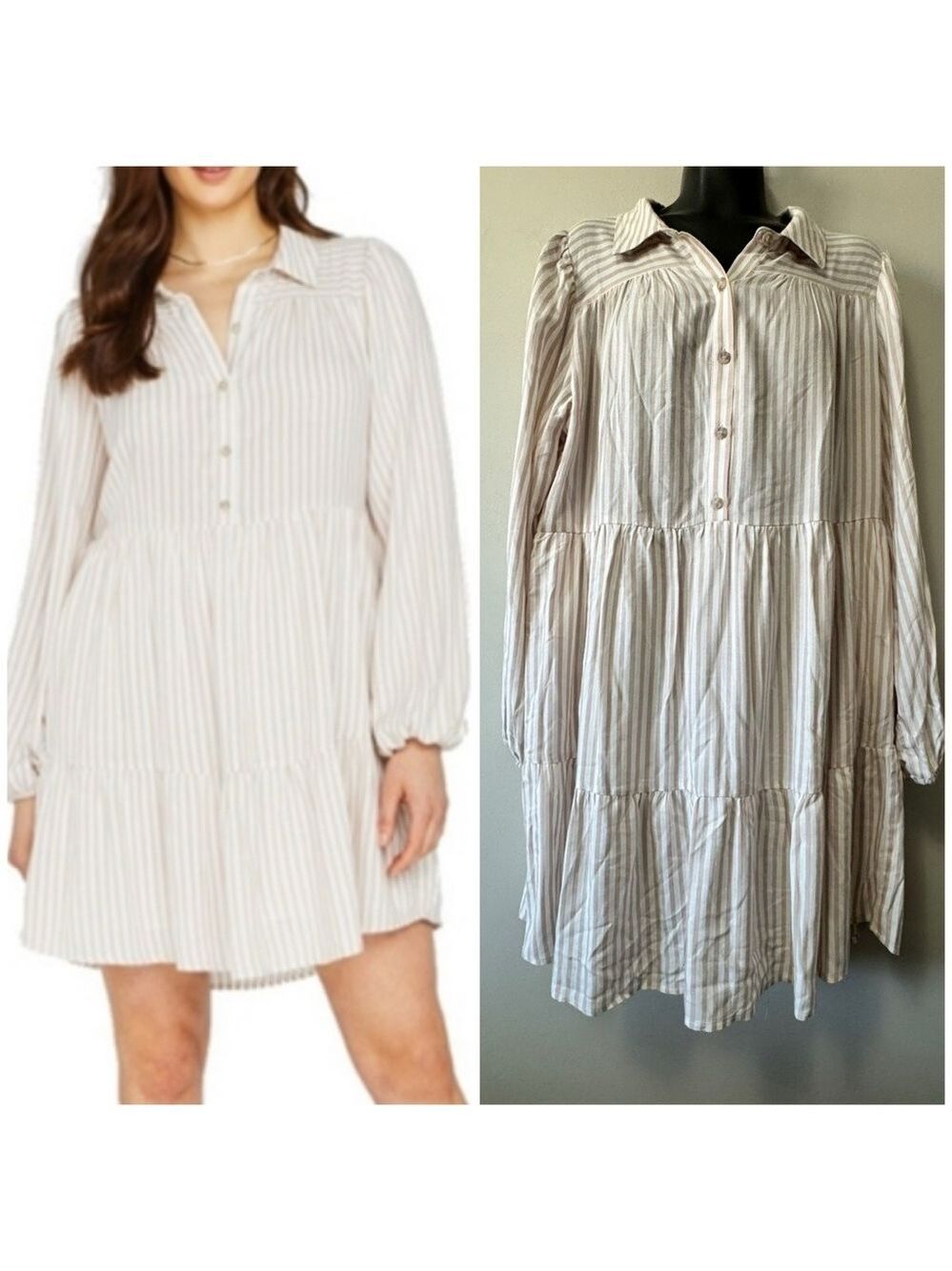 Gentle Fawn Cream Smocked Bishop Sleeve Dress